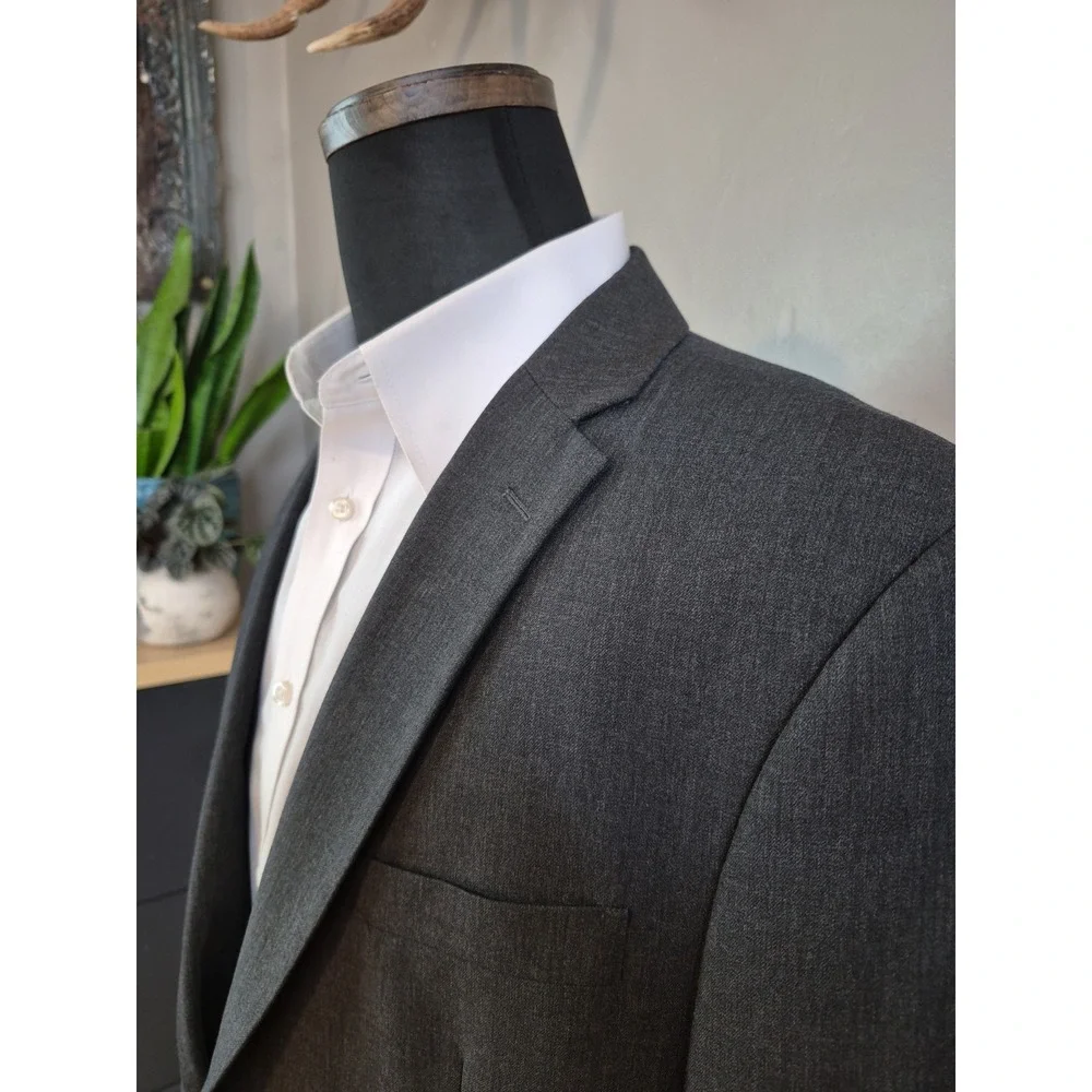 Jos A Bank Joseph Mens Slim Fit Wool Sports Coat 42R Gray 2 Button Blazer
